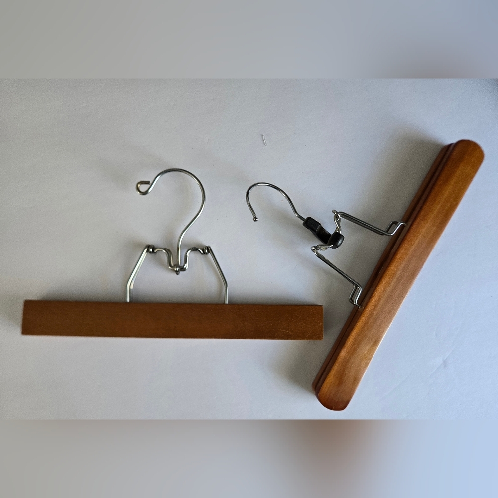 Wooden Skirt Pant Hangers Vtg